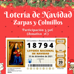 ¡Ya está aquí la lotería de navidad 2021 a favor de Zarpas y Colmillos!