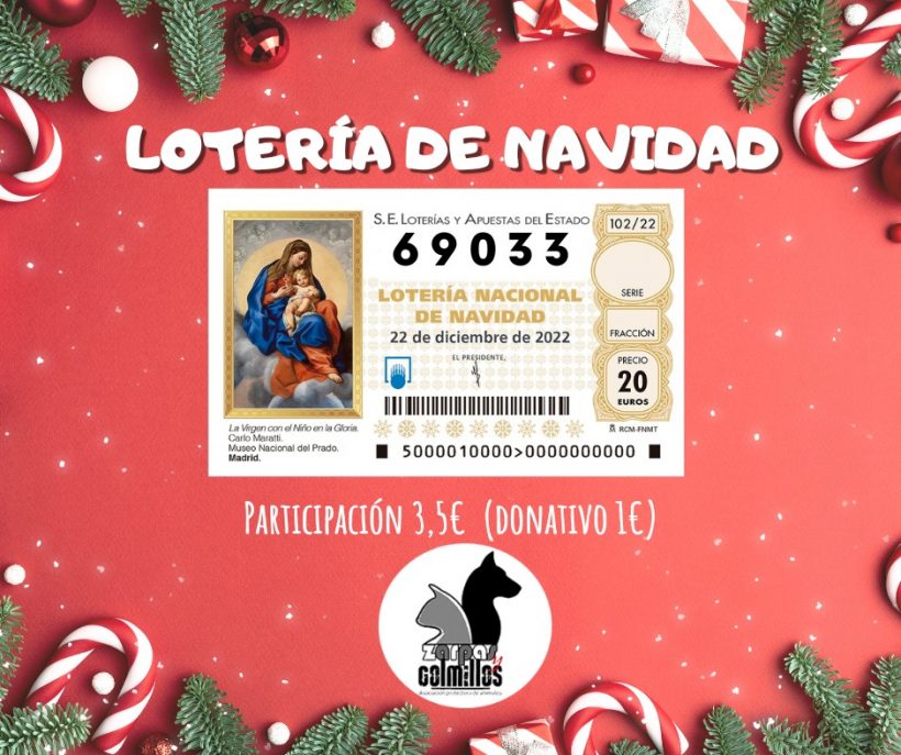 ¡Ya está aquí la lotería de Navidad 2023 a favor de Zarpas!